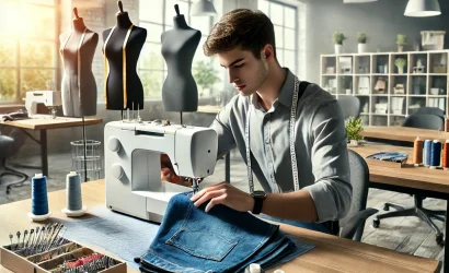Seorang tenaga kerja muda sedang menjahit, menggambarkan pentingnya pelatihan keterampilan menjahit untuk masa depan karir.